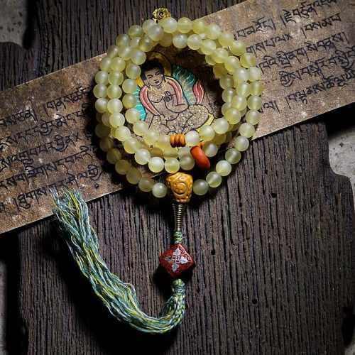 Tibet 108 Mala Sheep Horn Amber Luck Bracelet