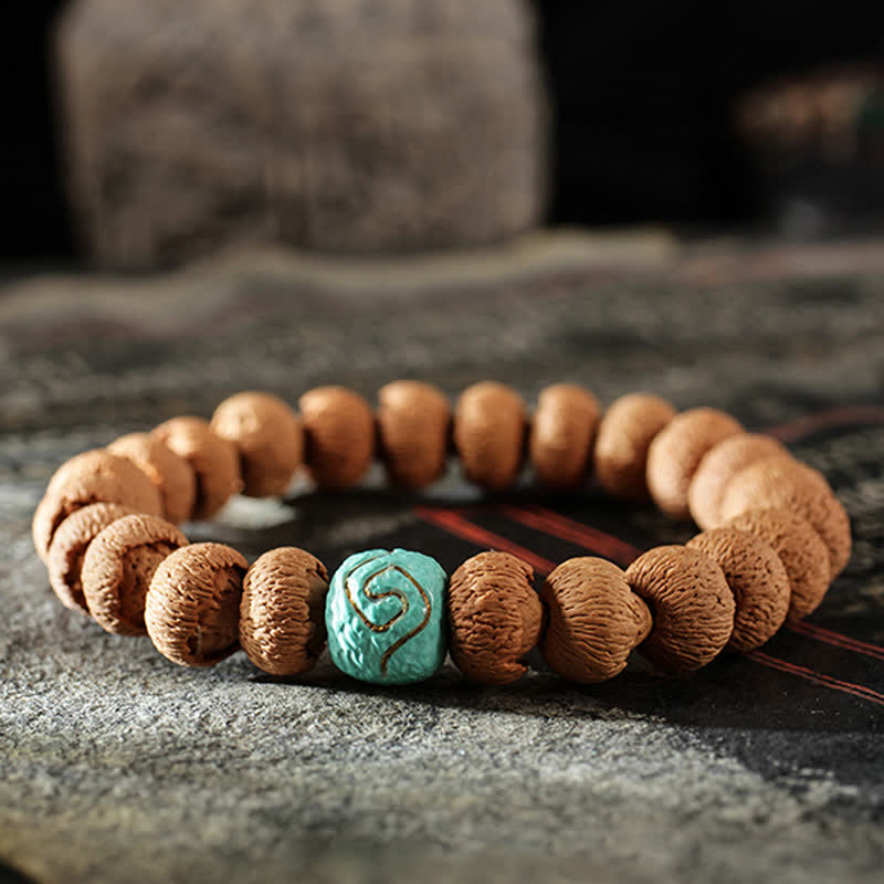 Tibetan Bodhi Seed Turquoise Amber Bracelet