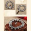 Tibetan Carved Alloy Beads Om Mani Padme Hum Amulet Bracelet