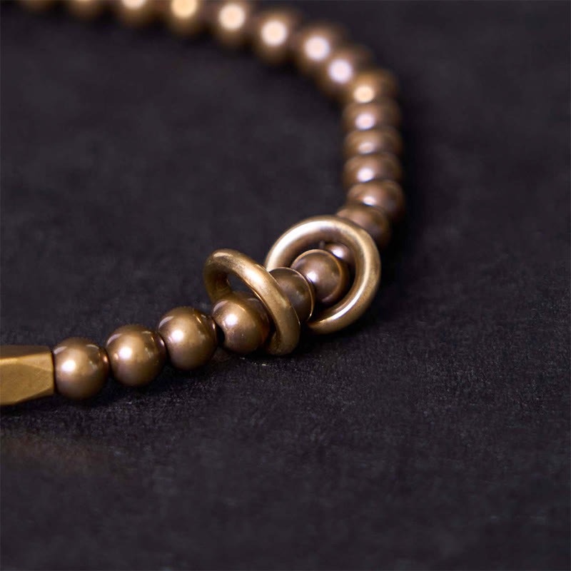 Couple Bracelet with Copper Brass Wealth Beads