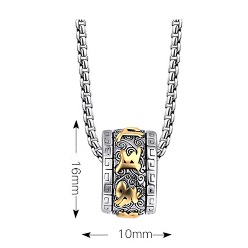 Tibetan Om Mani Padme Hum Titanium Steel Necklace