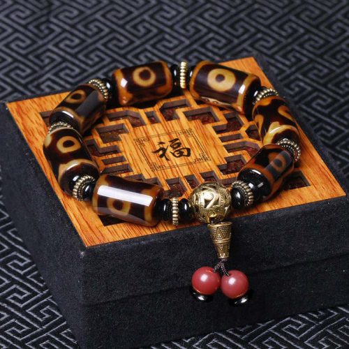 Tibetan Nine-Eye Dzi Bead Fortune Bracelet