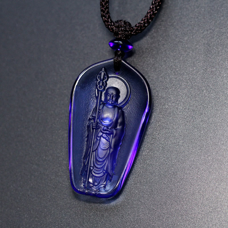 Ksitigarbha Liuli Crystal Serenity Amulet Necklace Pendant