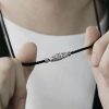 999 Sterling Silver Nine-Eye Dzi Bead Protection Necklace Pendant