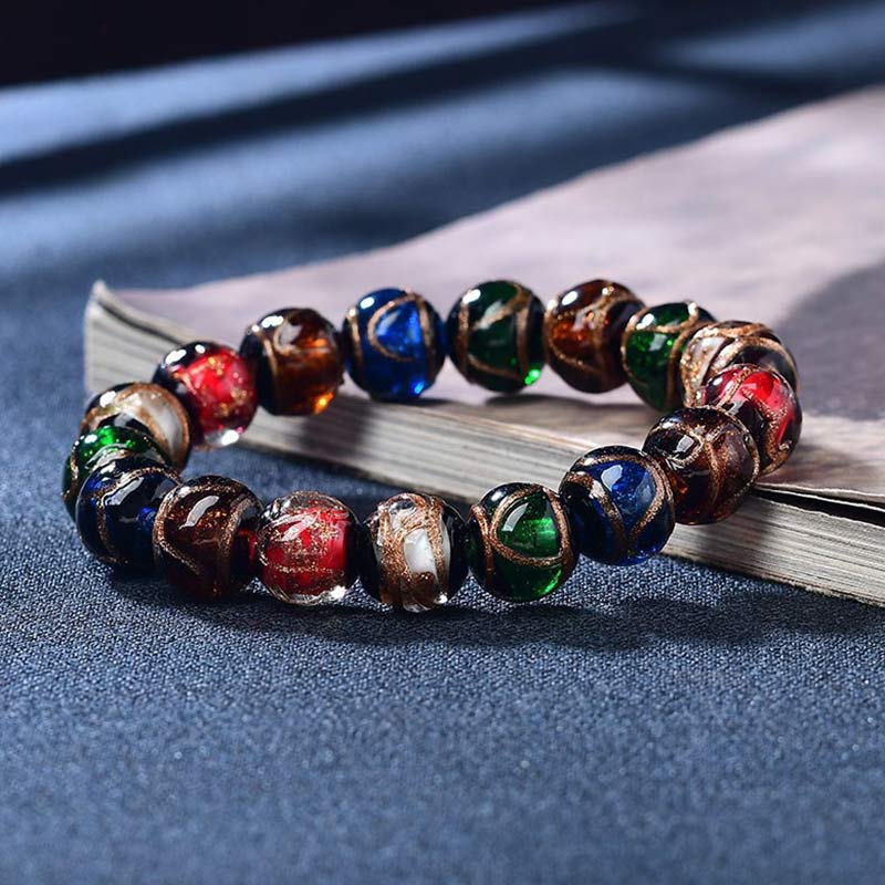 Liuli Glass Bead Colorful Luck Bracelet - 10mm