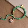 Tibetan Five God Of Wealth Thangka Prayer Wheel Bracelet