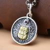 925 Silver Zakiram Goddess of Wealth Dorje Vajra Necklace Pendant