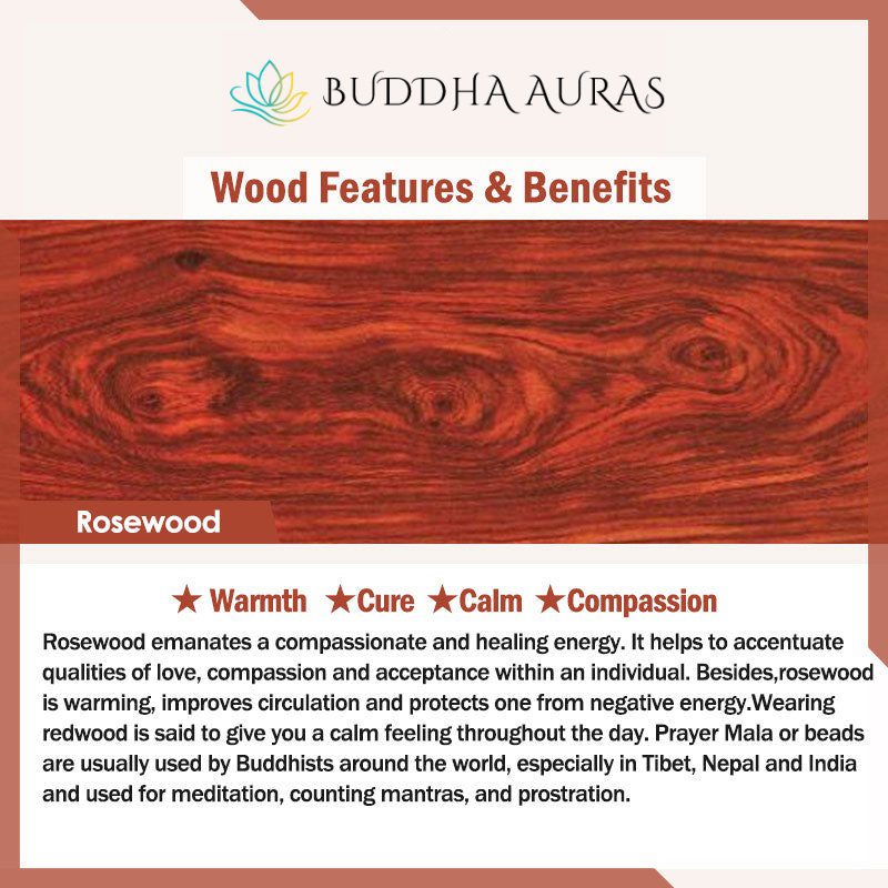 Tibetan Rosewood Mala Healing Necklace & Bracelet