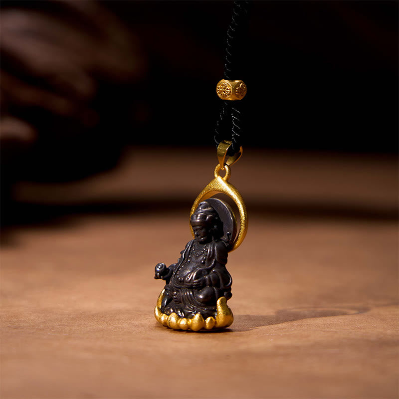 Tibetan Yellow Jambhala God of Wealth Necklace Pendant