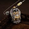 925 Silver Tibetan Dzi Bead Goddess of Wealth Necklace