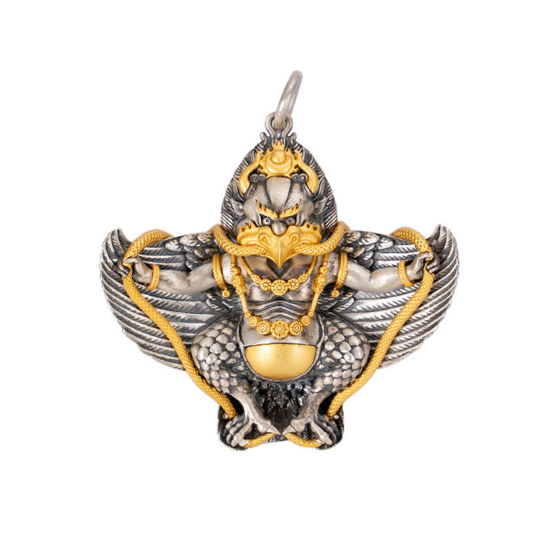 Tibetan 925 Sterling Silver Garuda Bird Wisdom Necklace Pendant