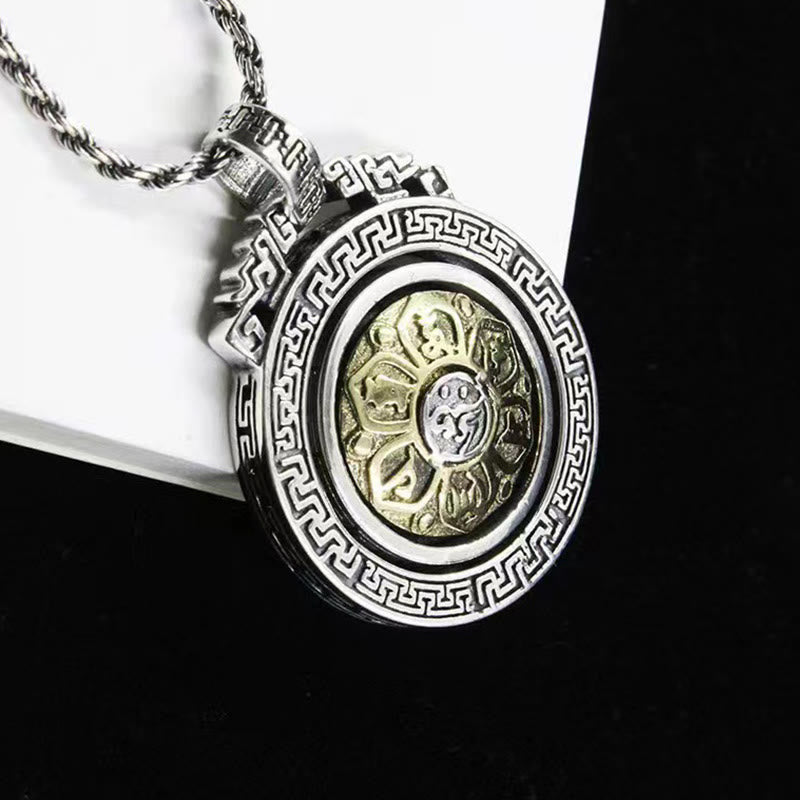 Tibetan Double Dorje Vajra Om Mani Padme Hum Necklace Pendant