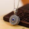 925 Silver Om Mani Padme Hum Lazurite Necklace