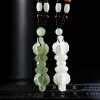 Tibetan Hetian Jade Dorje Vajra Success Necklace Pendant