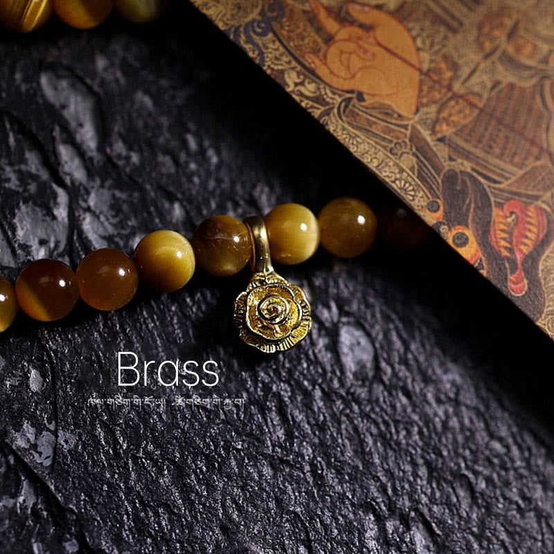 108 Mala Beads Tiger Eye Dorje Tassel Bracelet