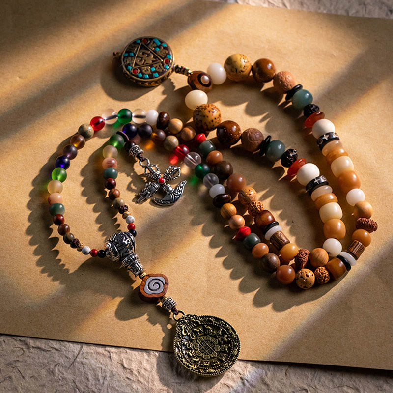 Tibetan 108 Mala Bodhi Seed OM Wisdom Bracelet