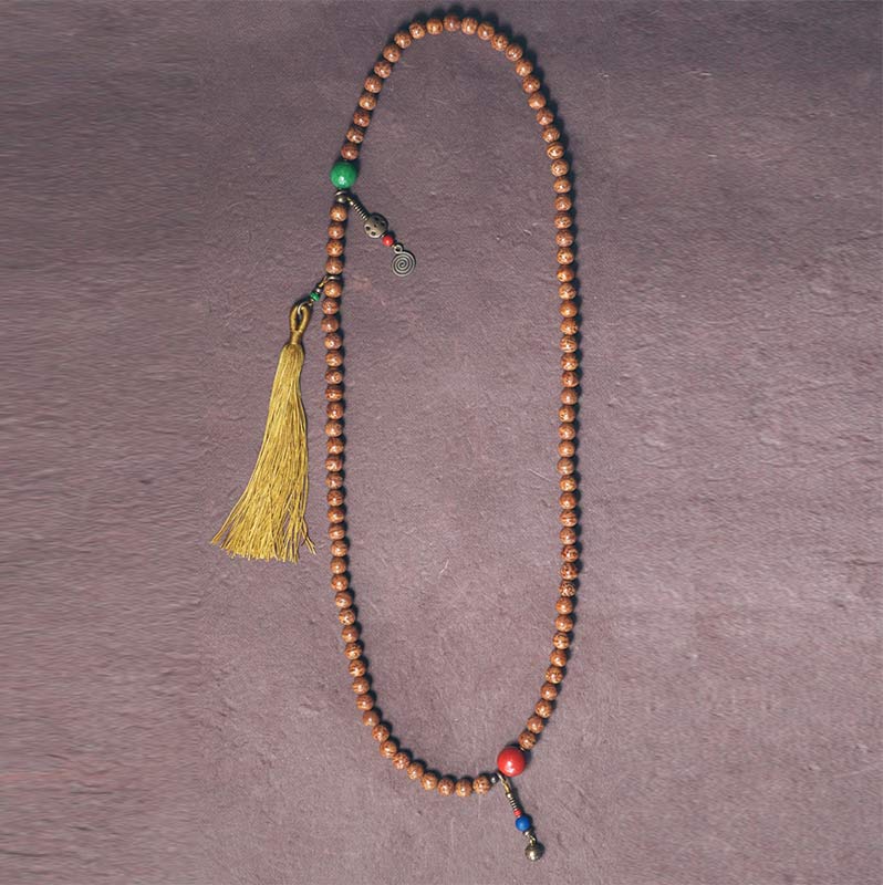 Bodhi Seed 108 Mala Beads Wisdom Tassel Bracelet