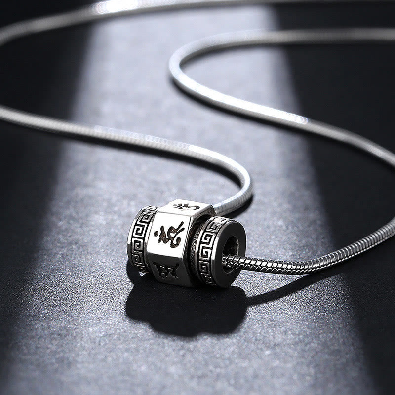 Tibetan Om Mani Padme Hum Peace Rotatable Necklace