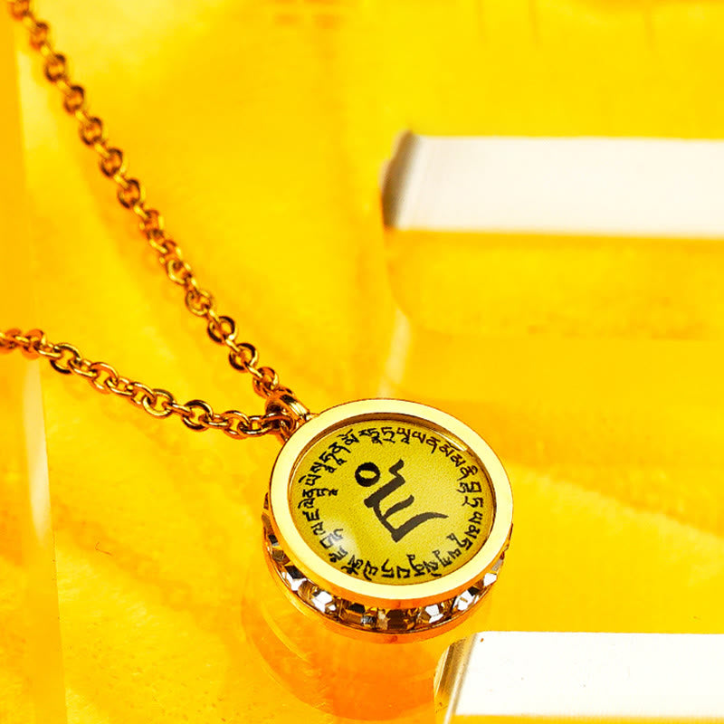 Tibetan Yellow God of Wealth Titanium Necklace Pendant