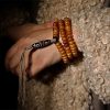 Tibet 108 Mala Yak Bone Three-eyed Dzi Bead Bracelet