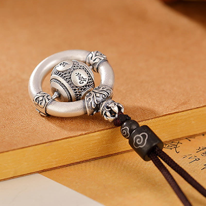 Tibetan 999 Silver Engraved Om Mani Padme Hum Necklace Pendant