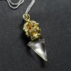 Tibetan Dorje Vajra Lotus Liuli Crystal Necklace Pendant