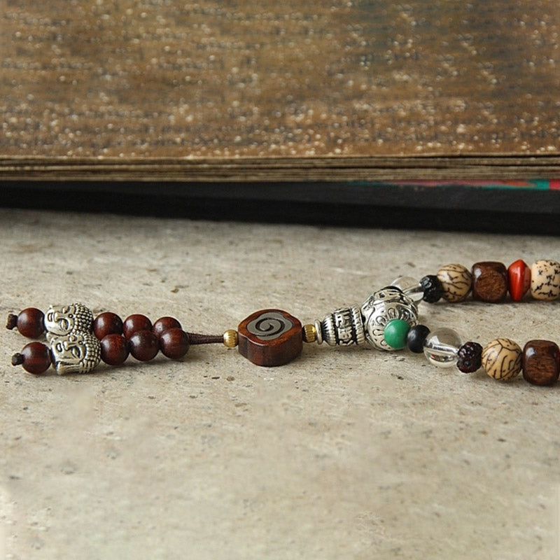 Tibet 108 Mala Beads Yak Bone Bodhi Seed Bracelet