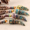 Tibet Wenge Wood Om Mani Padme Hum Protection Necklace
