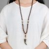 Tibet Wenge Wood Om Mani Padme Hum Protection Necklace