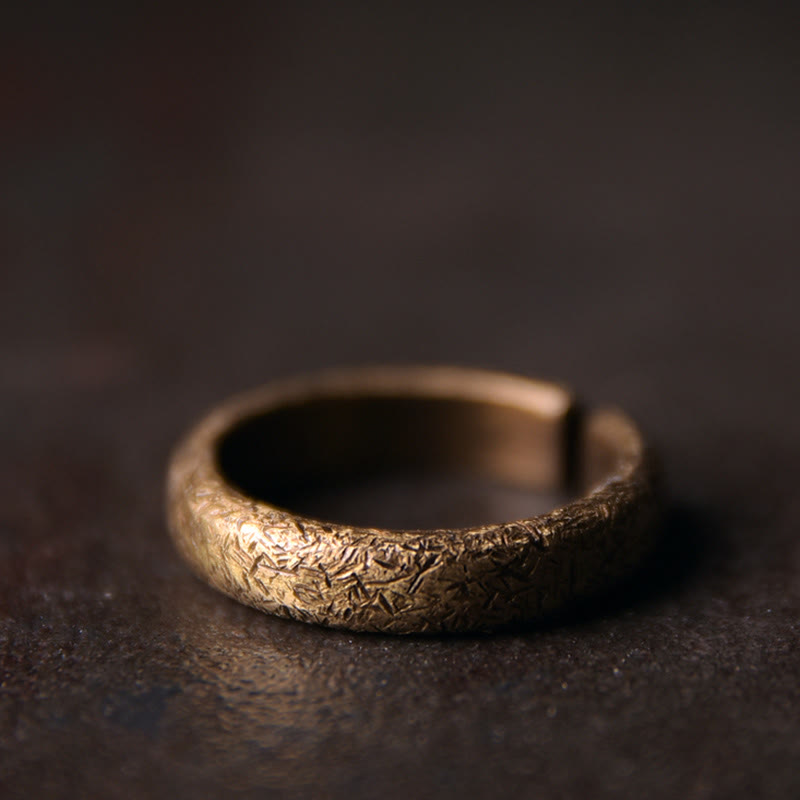 Tibetan Copper Vintage Textured Luck Couple Ring
