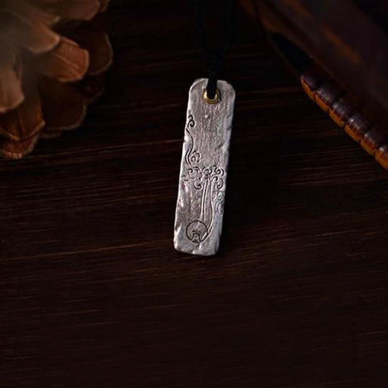 Copper Coin Wealth Pendant Necklace with Chinese Character