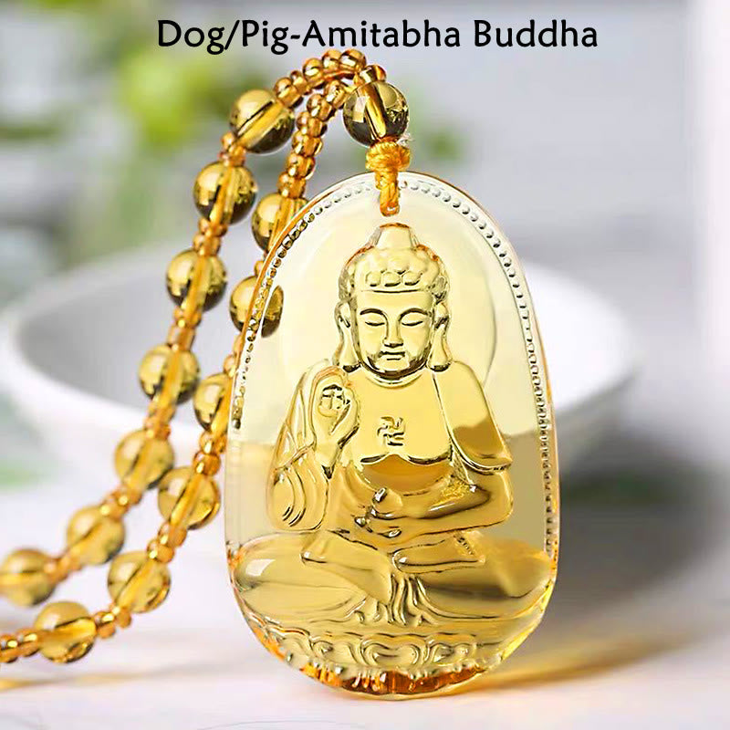 Citrine Buddha Serenity Pendant Necklace