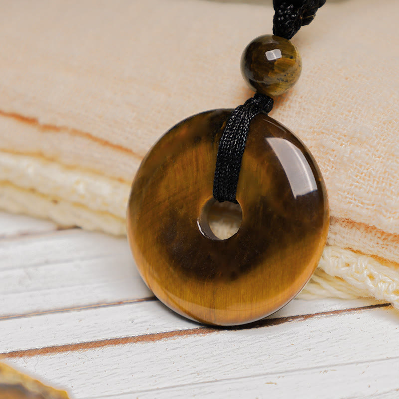 Lucky Coin Healing Crystal Necklace Pendant