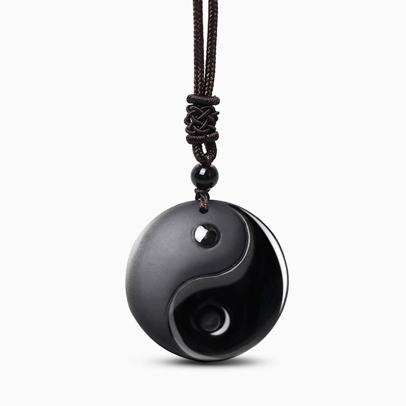 Black Obsidian Taoism Yin Yang Necklace
