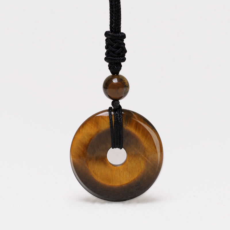 Lucky Coin Healing Crystal Necklace Pendant