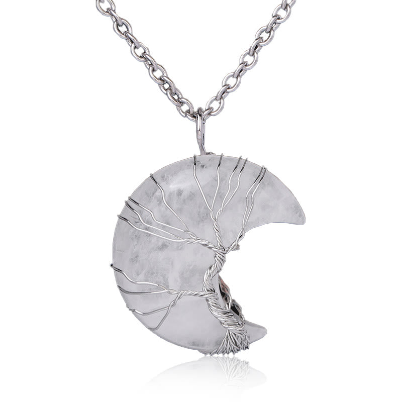 Natural Quartz Tree of Life Healing Necklace