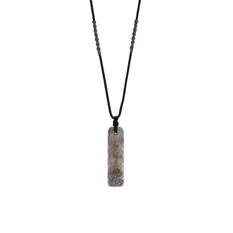 Copper Coin Wealth Pendant Necklace with Chinese Character