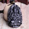Chinese Zodiac Buddha Obsidian Protection Necklace Pendant - Rat