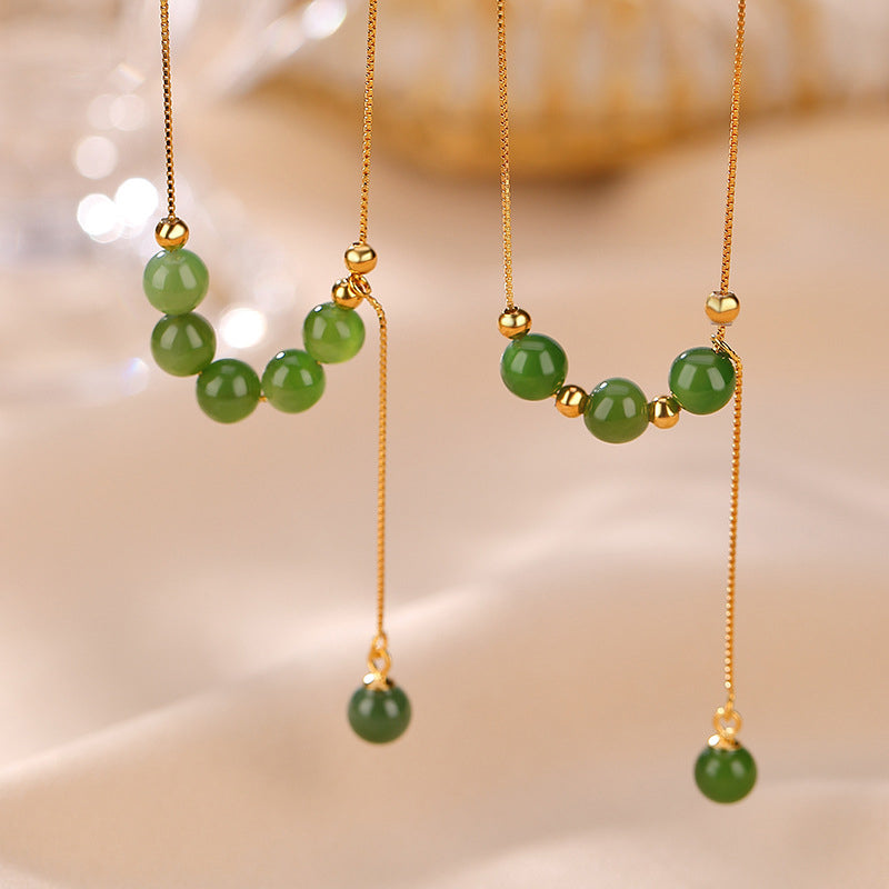 Sterling Silver Cyan Jade Healing Necklace