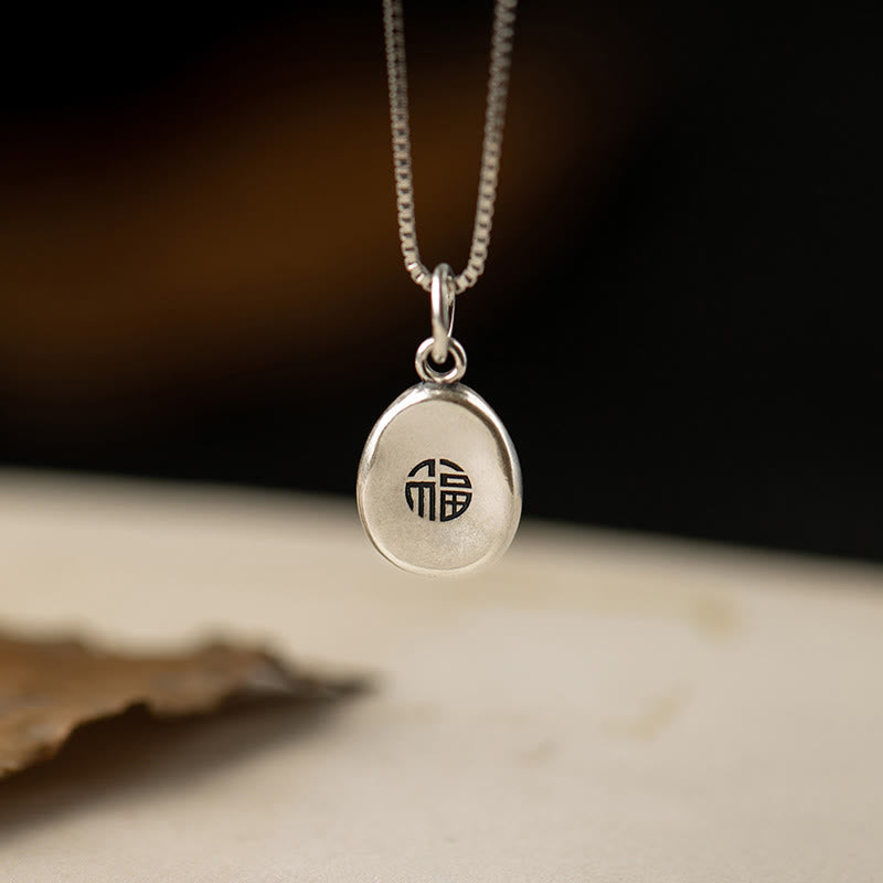 999 Sterling Silver Luck Pendant Necklace