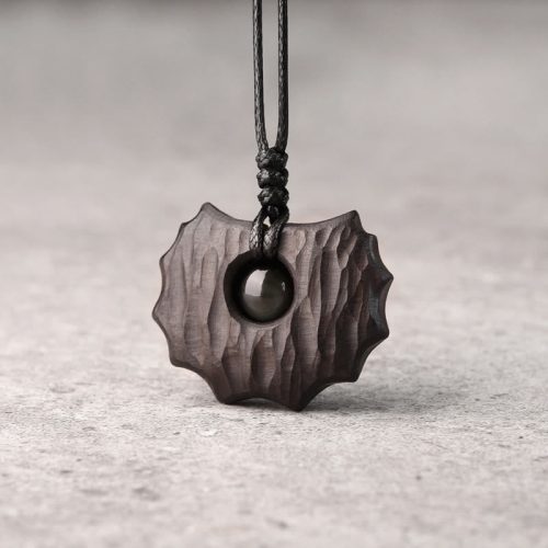 Ebony Obsidian Irregular Peace Necklace
